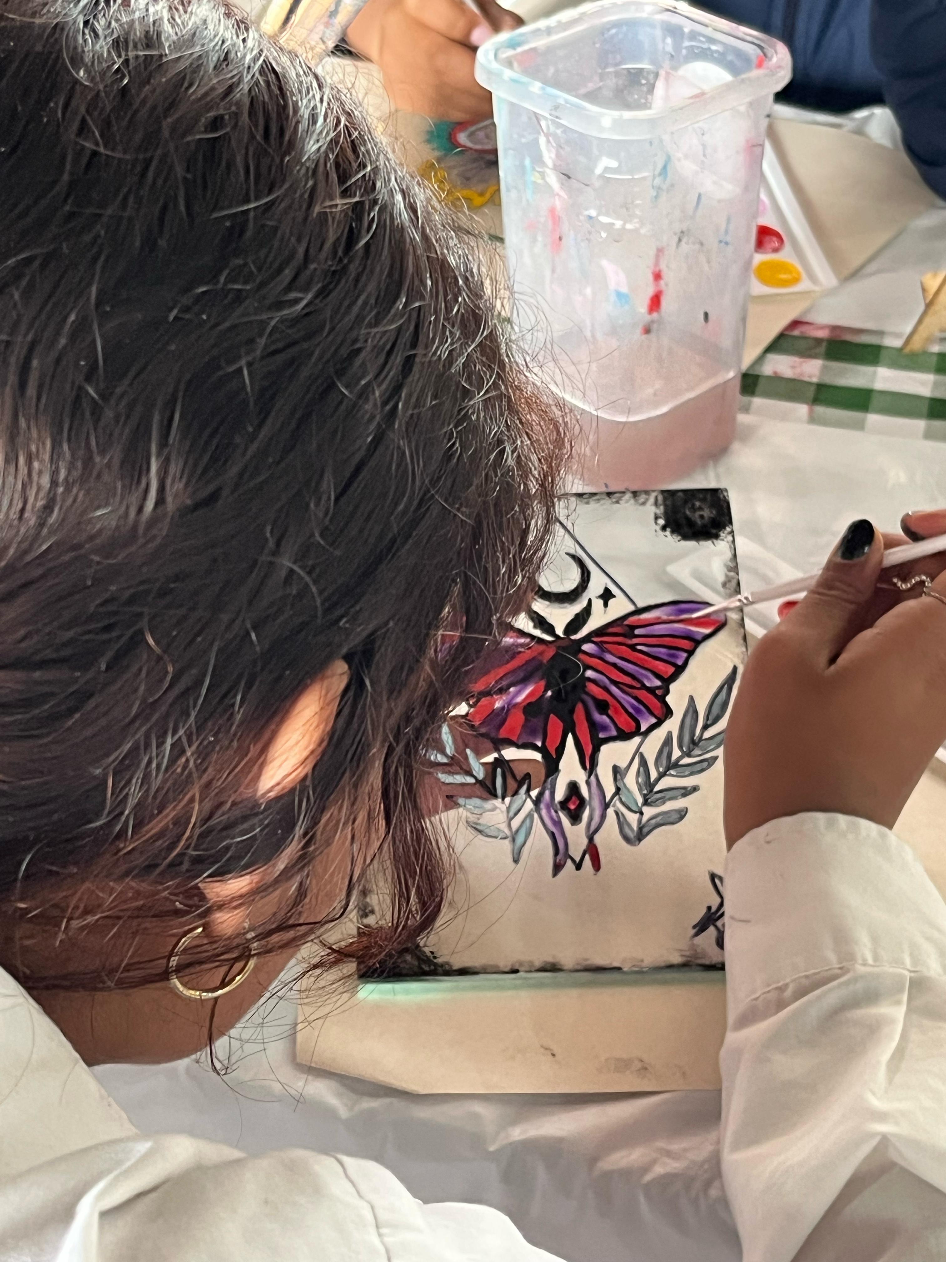 Youth doing an art project.